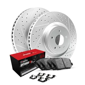 R1 Concepts WBUH1-31078 Brake Rotors - Carbon Coated - D/S W/ Optimum Oe Pads & Hdw